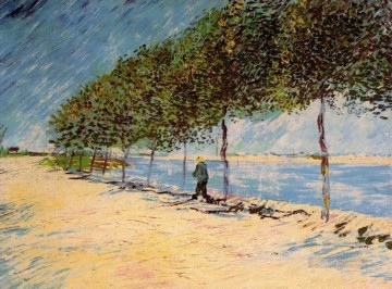  Banks Painting - Walk Along the Banks of the Seine Near Asnieres Vincent van Gogh
